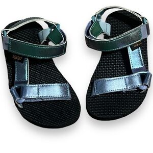 Teva Kids Universal Sandal Glisten Metallic Shimmer Green Blue Size 9